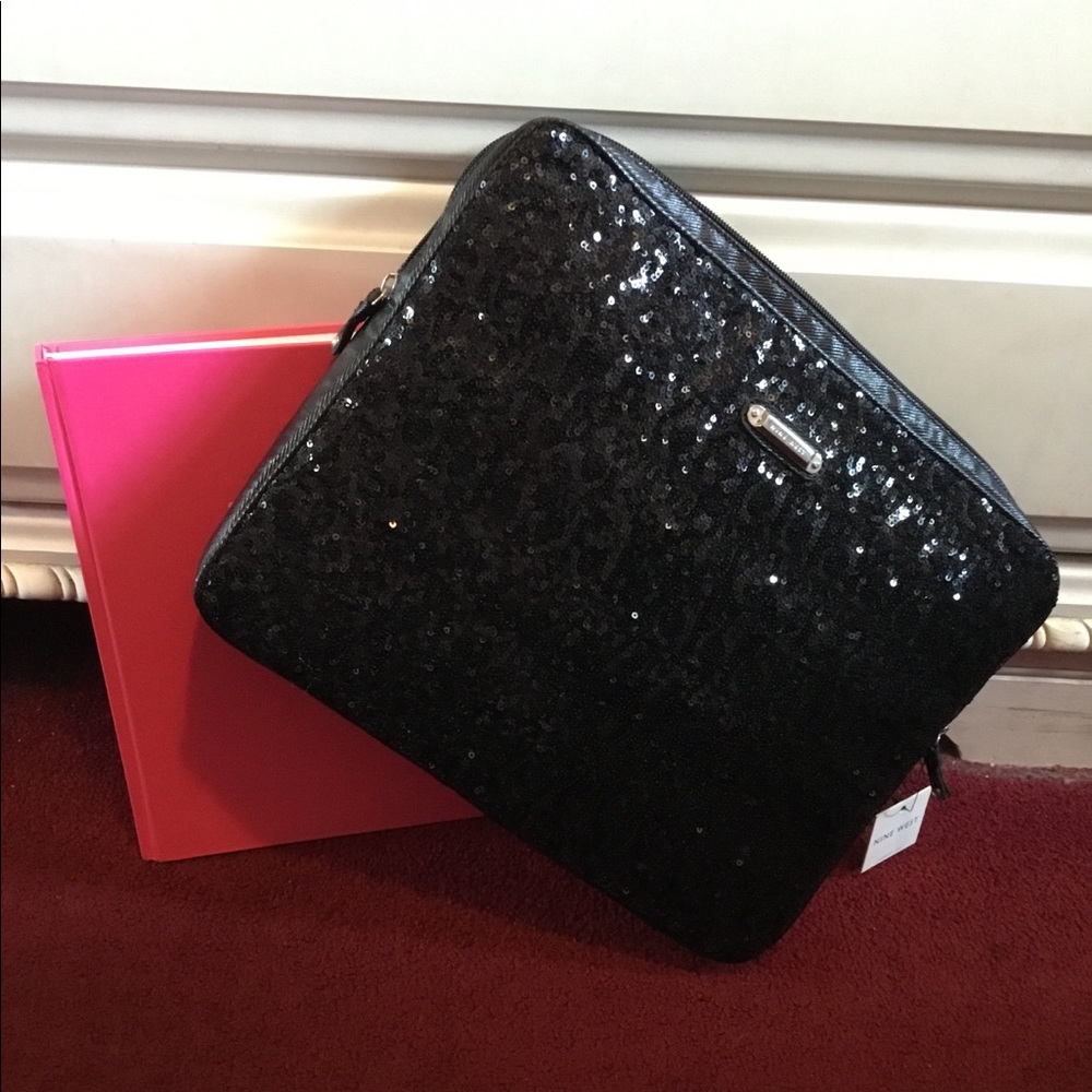 Nine West Black Sequin Laptop Case